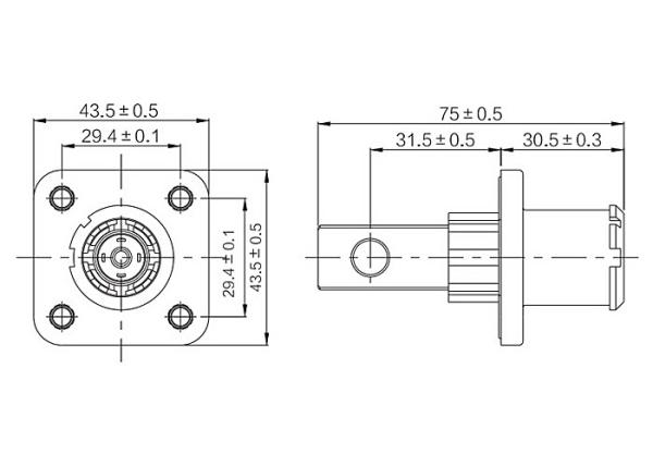 250A High Current Power High Voltage Electrical Connectors Touchproof