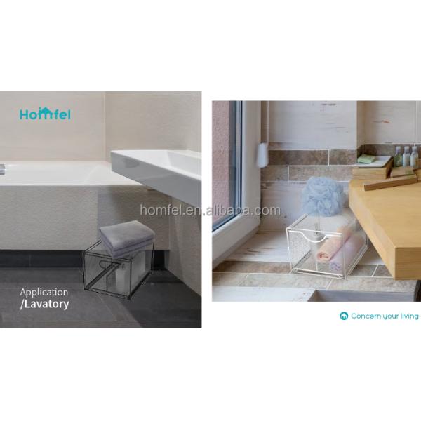 Black Stacking Wire Mesh Home Storage Baskets For Neatening And Organization