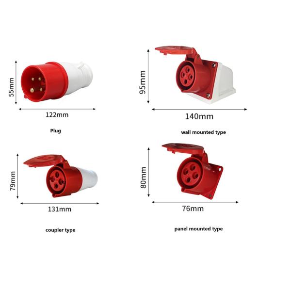 гнездо 16A 4pin промышленное/затыкает водоустойчивые мужские разъем-розетки 380-415V