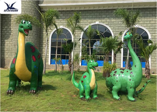 Garden Large DinosaurLife Size Fiberglass Statues Cartoon Shape For Outside Decoration