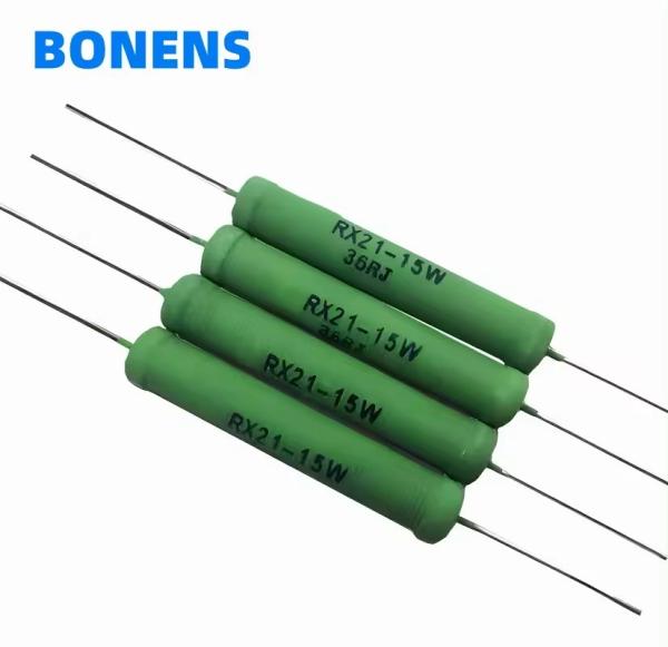 RX21 Green Paint High Precision Fixed Power cement Wirewound Resistor 0.5W 1W 2W 3W 4W 5W 6W 8W 10W 12W