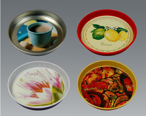 Customized Gavanlized Tinplate Round Tin Tray With Printing