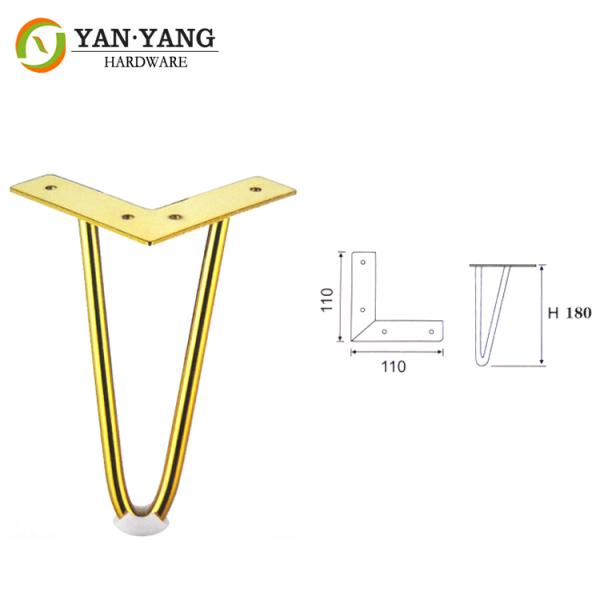 Furniture hardware metal gold sofa leg high stability size accept customize