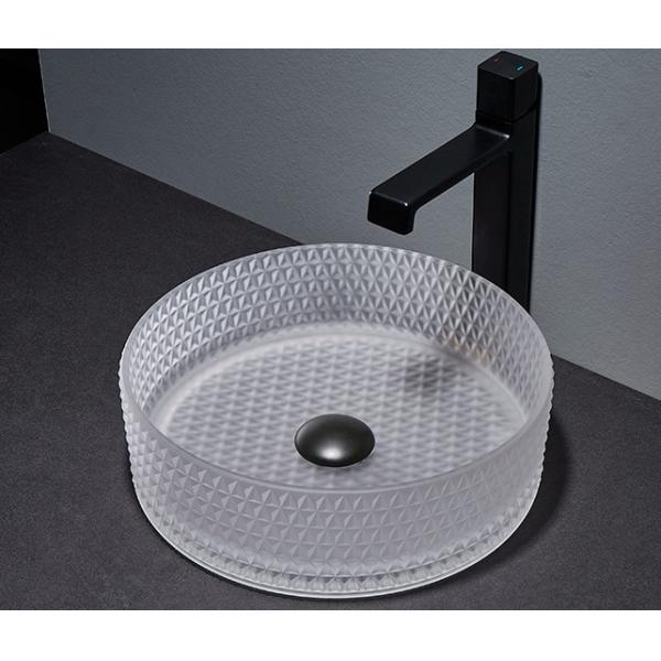 Кисловочный диамант Кристл верхнего сегмента тщеты 12mm Bathroom тазов сосуда Matt стеклянный