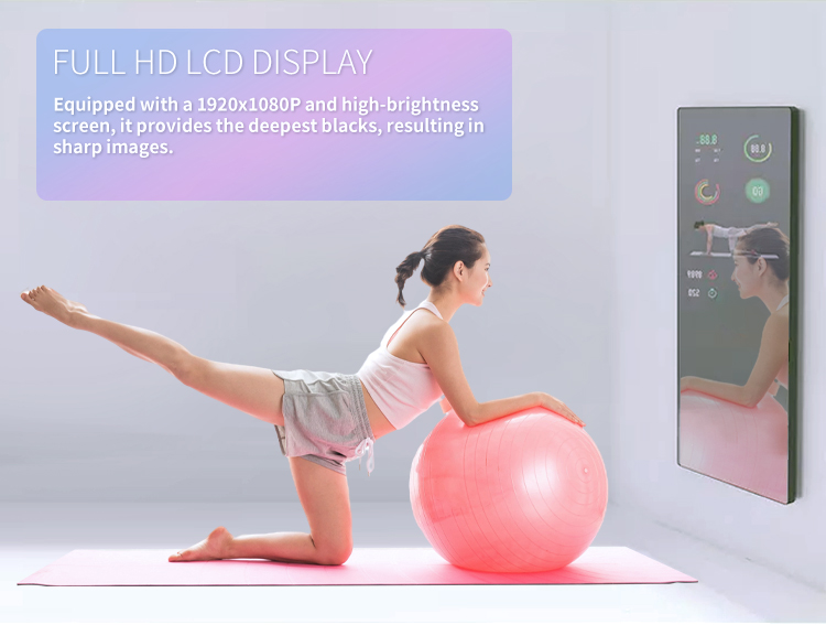 Interactive Full HD LED Full Body Gym Workout Mirror Smart Fitness Floor-Standing Exercise Tool Healthy Workout Companion