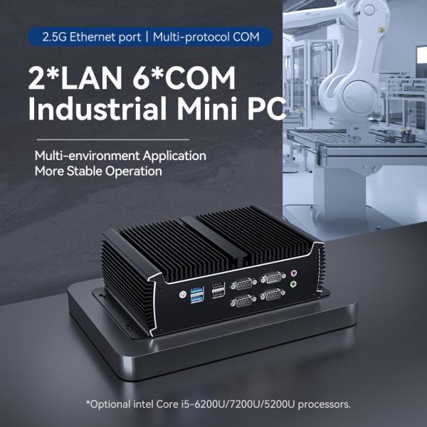 Dual Ethernet 6COM PC industriel avec processeur Intel Core i5 6200U 2 cœurs 4 fils