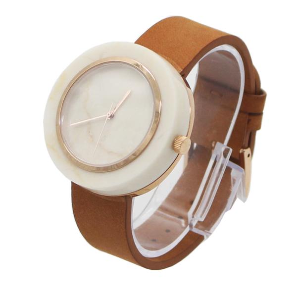 Marble Face Womens Watch With Leather Strap As Beautiful Gift