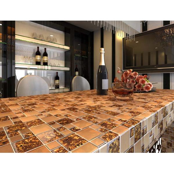 Gold Stainless Steel Kitchen Backsplash Mosaic Tiles For Kitchen Table Top