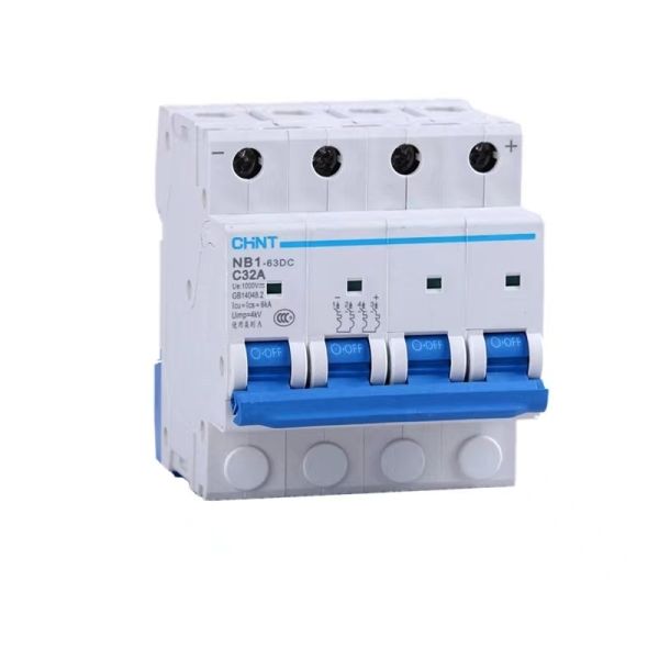 DIN Rail Mount Miniature Pv Dc Circuit Breaker 32a 1p 2p 4p 500v Photovoltaic Breaker