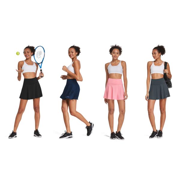 Women Double Layer 2 In 1 High Waisted Tennis Skirt 250gsm With Inside Pockets