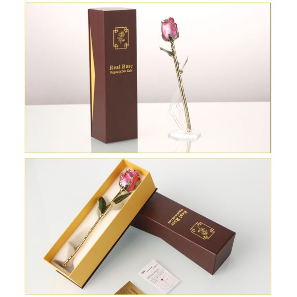 Gold Plated /Dipped Bud Rose With Gift Box Forever Gold Rose for Mother's Day ,Christmas or Valentine' s Day Gifts