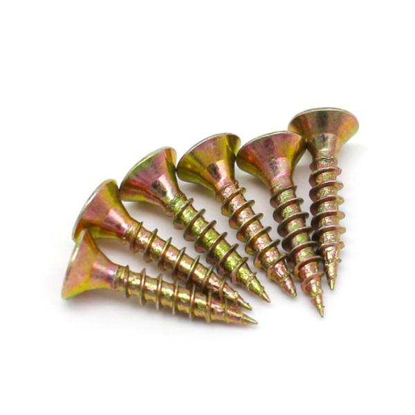 Phil Driver Countersunk Head Self Tapping Yellow Zinc Plated Furniture Chipboard Screw