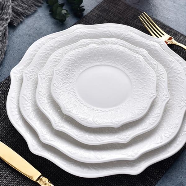 Private Label White Porcelain Dinner Set Unbreakable Handmade Ceramic Dinnerware