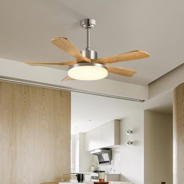 gros, fabricant, usine, lot, sur mesure, personnalisé Ventilateur de plafond moderne de 56 pouces avec lumière 5 lames Noir / Blanc Pour salon télécommande Corps de fer moteur CC