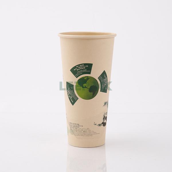 disposable Eco friendly stocked biodegradable paper cup  12oz PLA Printed Design Compostable Bamboo Paper Cup with logo