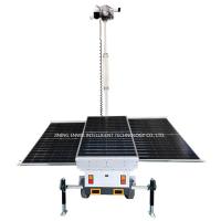Trailer à énergie solaire Trailer à caméra de vidéosurveillance avec panneaux solaires 3*400W pour la sécurité publique