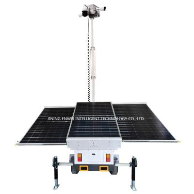 Solar Power Trailer CCTV Camera Trailer With 3*400W Solar Panels For Public Safety