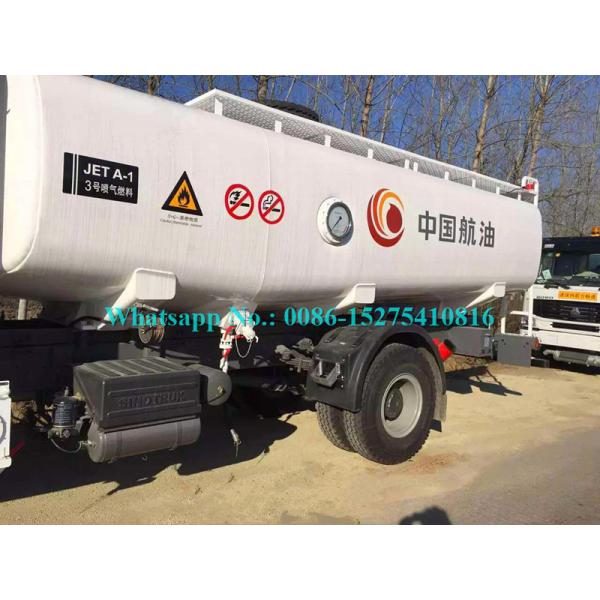 Powerful 4x4 6 Wheelers Airport Fuel Truck , Mobile Aviation Fuel Trailer 10000L