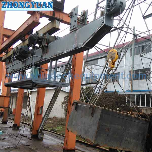Disposition horizontale Crane Ship Deck Equipment de portique de deux crochets