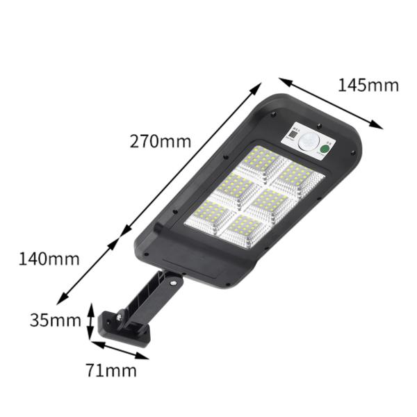 3.7V 3000mAh  Pole Solar Street Light , Remote Control Outdoor Security Light