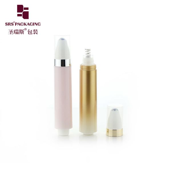 AY-10ml Wholesale Glossy White Roller Bottle with Clear Cap Metal Ball with Silkscreen Printing for Eye Cream