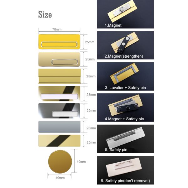 Cheap Blank Stainless Steel Metal Staff Lapel Pin Name Badge