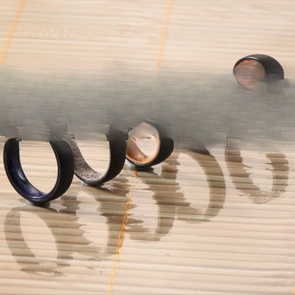 TRENDY 6mm Silver or Black Plated Whiskey Barrel Wood Tungsten Ring for Men's and Women's Wedding or Engagement Band