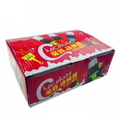 Chocolate Fruity Lollipops Whistle Stick Halal 2 Colors Ice Cream Shape
