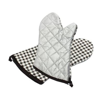 Pano de algodão de revestimento de prata Oven Gloves Double Faced Heat resistente para o cozimento