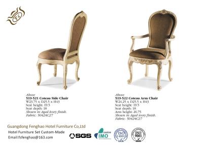European Style Armchair Leather Hotel Dining Chairs Carved Wooden Sofa Chair 