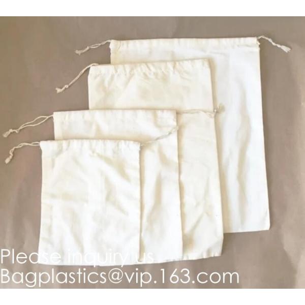100% Cotton eco-friendly muslin bags Drawstrings Cotton Bags Muslin Cloth Storage Reusable Pouches for Jewelry Tea Spice