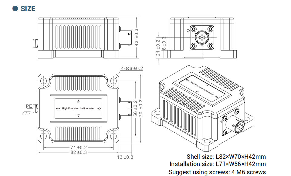 PDA826FL Dynamic Tilt Sensor for Wind Turbine Tower Sway Monitoring and Structural Health Assessment