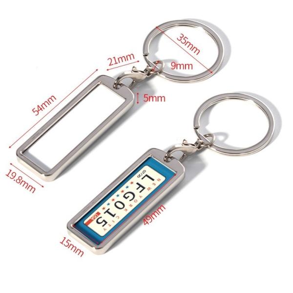 Zinc Alloy Metal Custom Souvenir Car License Plate Metal Keyring Keychain Sublimation Car License Plate Keychain