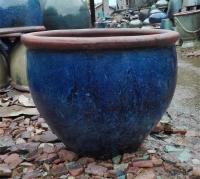 Pots extérieurs rustiques 32cmx27cm verts en céramique d'usine