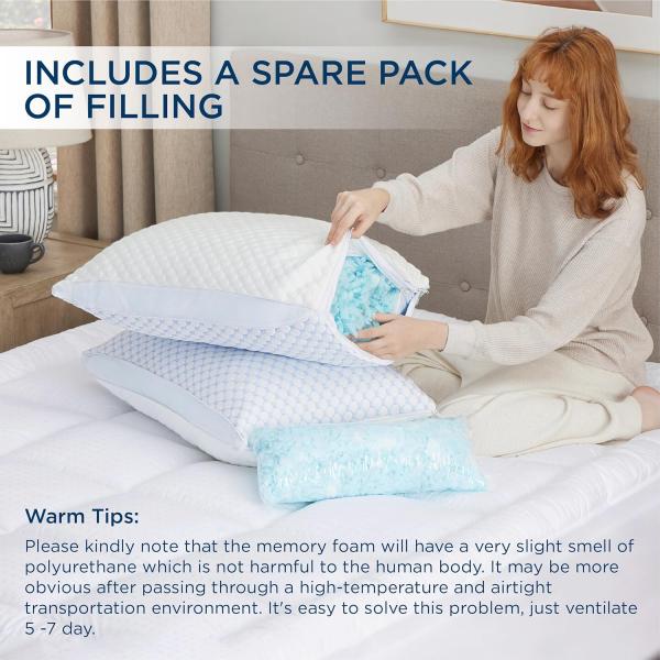 Rayon Derived from Bamboo Cooling Pillow with Adjustable Loft and Anti-Static Comfort
