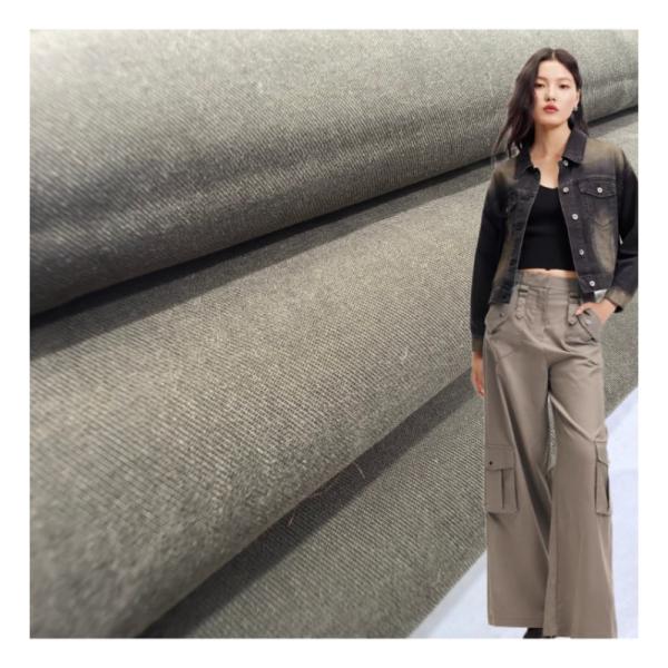 220GSM Organic Textured Workwear Fabric Natural Fiber Washed Finish for Clothing