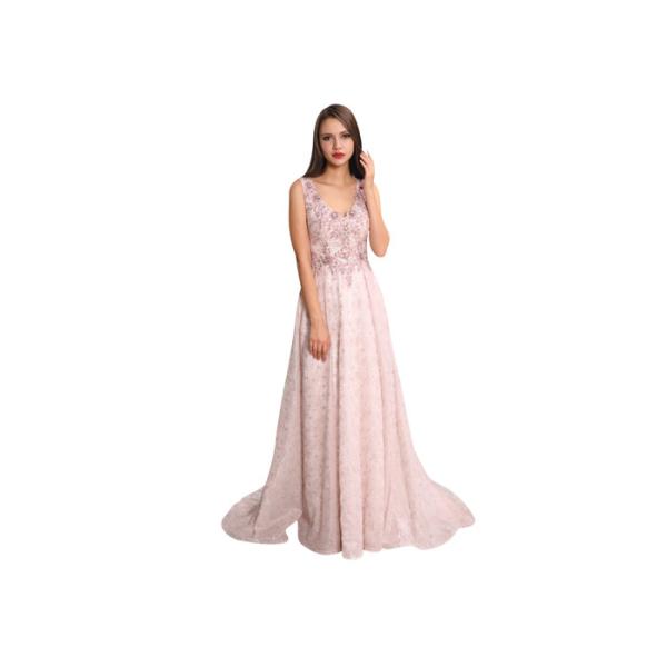 Grey Color Beading Muslim Evening Dress , Lace Middle East Prom Dress