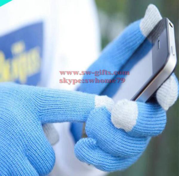 Soft Cotton Touch Screen Gloves Ladies Women Men Winter Warm Wrist Gloves For Mobile Phone Tablet