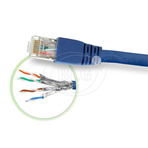 Full Copper STP Patch Cable Cat7 Type Gold Plated RJ45 Male Plugs / Plug Boots