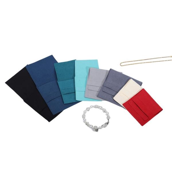Elegant Luxury Noble Eco Friendly Biodegradable Jewelry Velvet Bag Ring Necklace Jewelry Bag Dustproof Flip Cover Jewelry Storage Bag Wholesale