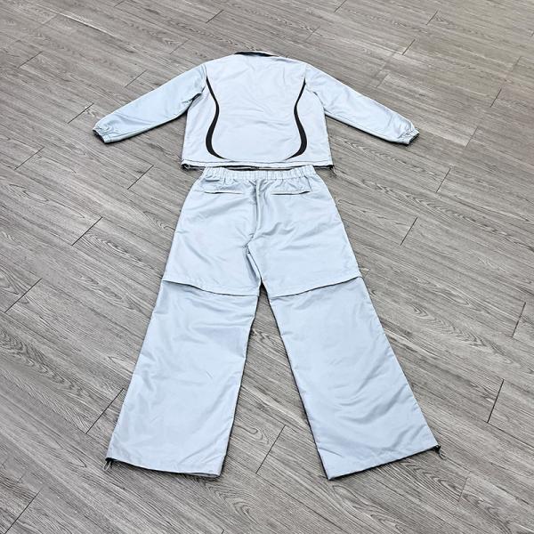 OEM Sublimation Print Color Block Windbreaker Polyester Jacket And Joggers Sweatpants Tracksuit For Men Fast Shipping