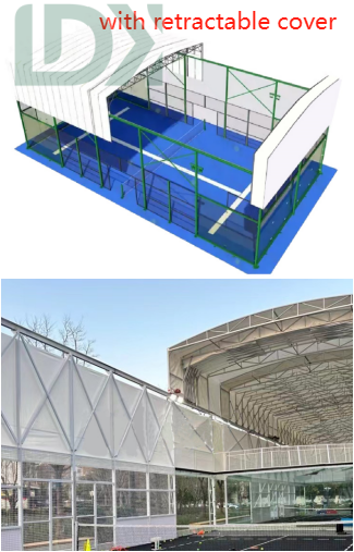 20 X 10m Padel Court With Roof Electric Padel Roof Customized Outdoor Padel