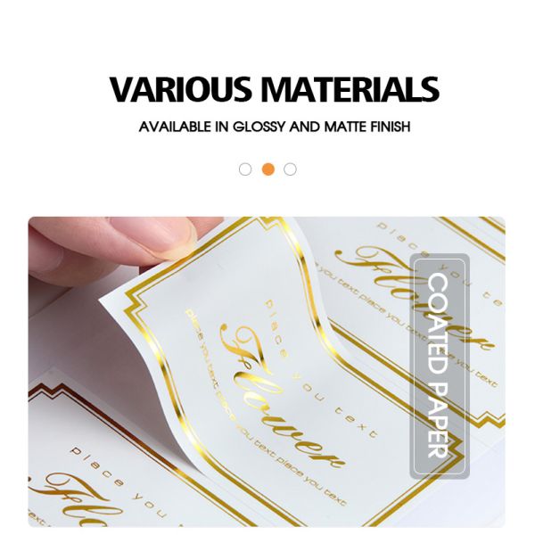 Gold Foil Stamped Stickers Custom Print Embossed