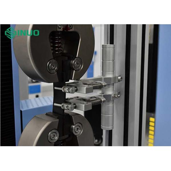 Máquina de ensayo de tracción de doble brazo con sensores de 3kN/5kN y dispositivo de deformación