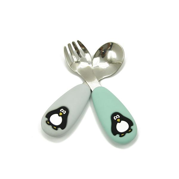 SGS Stainless Steel Spoon Silicone Cover Eco Friendly Soft Flaware Set