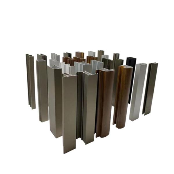 Vertical Powder Coated Wood Grain Transfer Printing Window Aluminum Profile