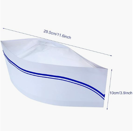 Haixin Health Paper Forage Hat Kitchen Caps Non-Woven Paper Fiber Boat Cap for Kit Adults Restaurant Kitchen Caps White
