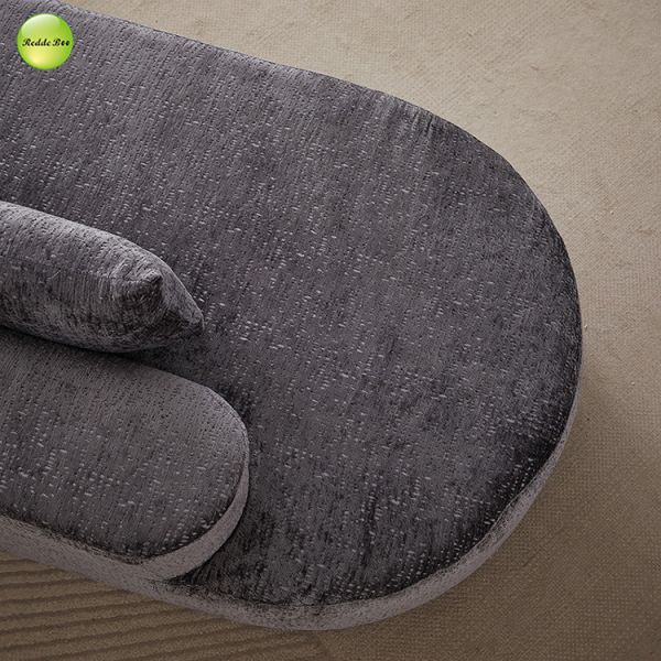 Chenille Compressed Curved Boucle Couch Washable Fabric Sofa