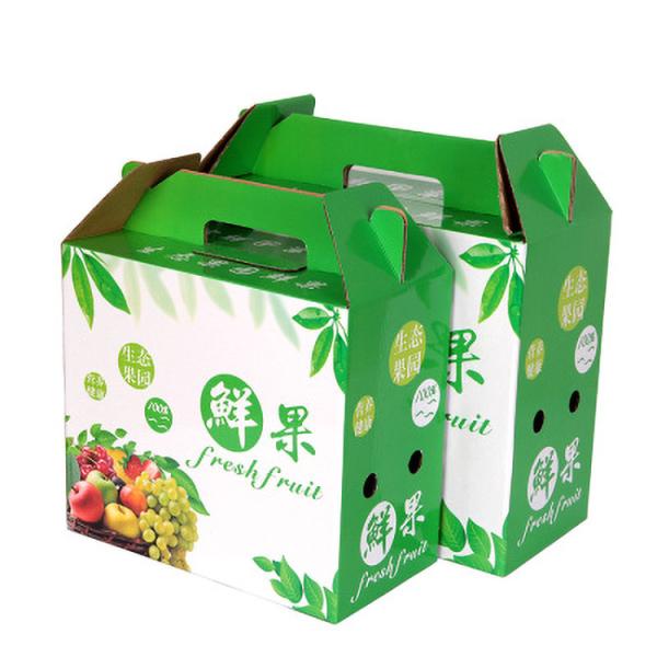 Dustproof Fruit Corrugated Paper Box With Handle Recycled Durable
