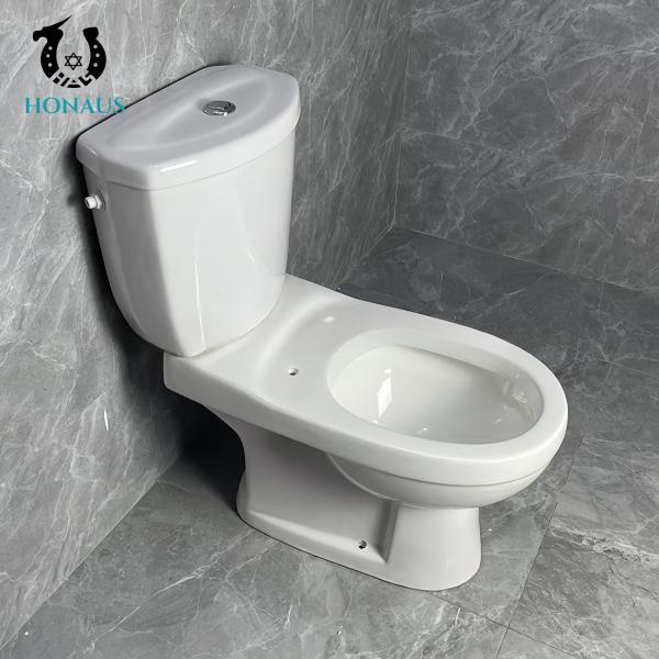 Project Use Two Piece Toilet Bowl Ceramic White Elongated Design 680*760*390mm